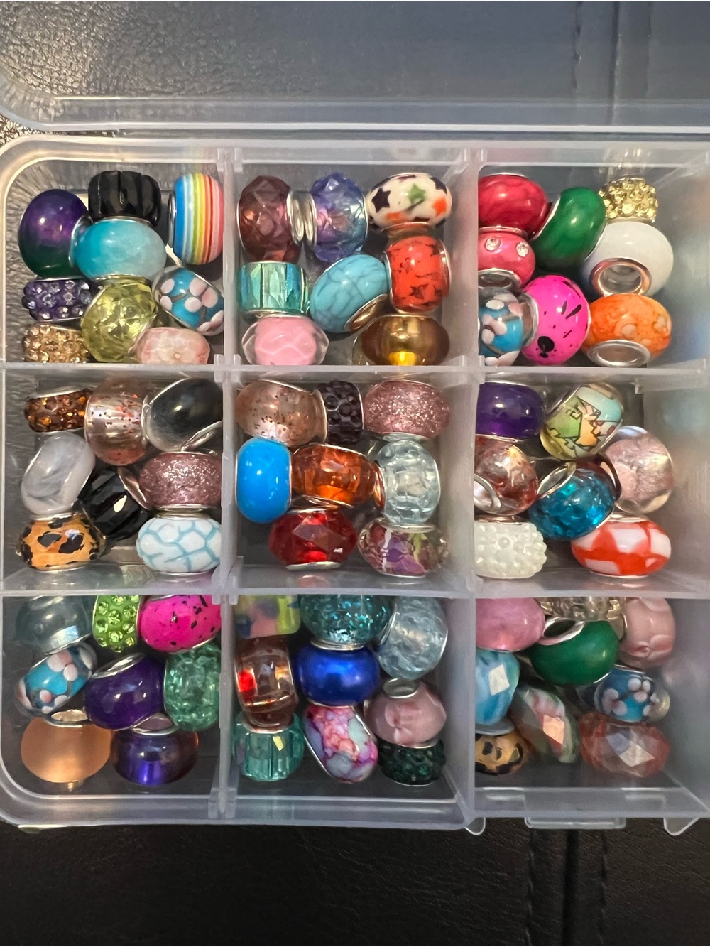 Craft Beads, BIG HOLE EUROPEAN BEADS, Jewelry Supplies, loose bulk beads - Picture 4 of 8